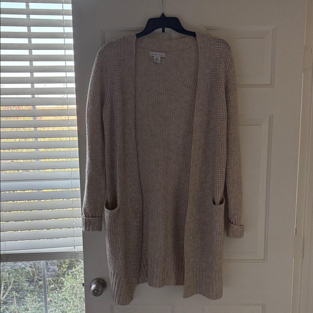 Elegant Beige Open-Front Cardigan